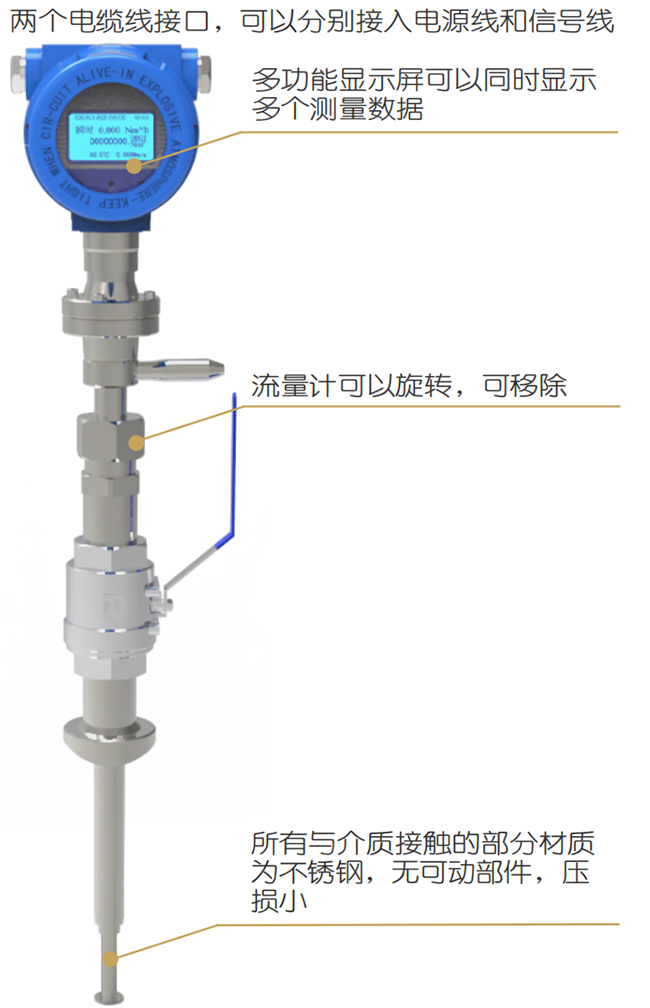 DN200熱式氣體質(zhì)量流量計結構圖